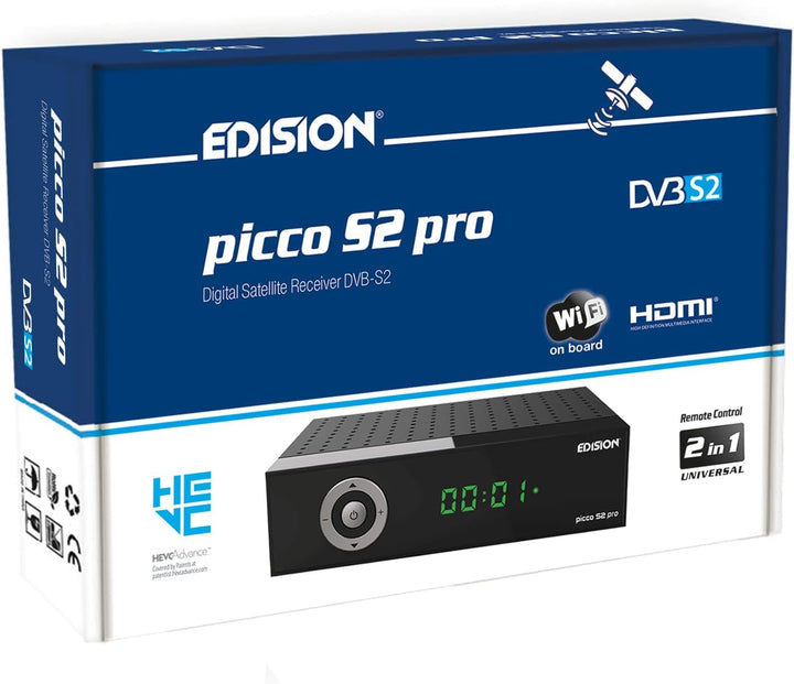 EDISION Picco S2 pro Full HD Satelliten Receiver DVB-S2 H.265 HEVC, WLAN on Board, Multistream, HDMI