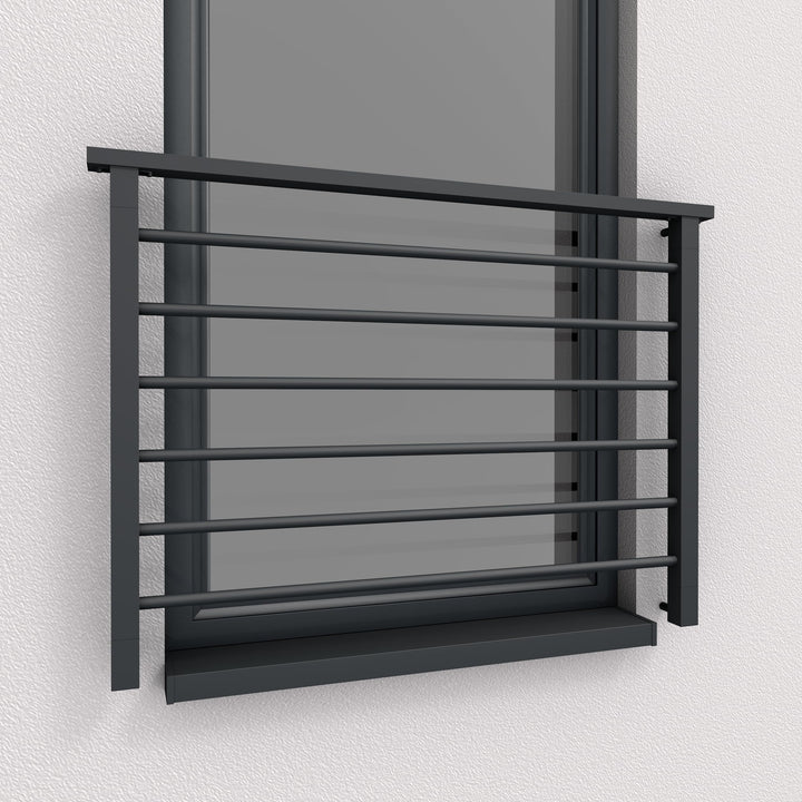 Alu Light Französischer Balkon Aluminium Stabgeländer Balkongitter Fenstergitter Anthrazit RAL 7016