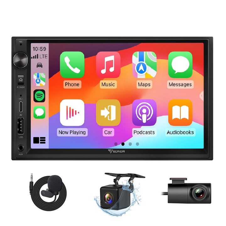 Eonon 7 Zoll Android 14 Doppel-Din-Autoradio 3+32GB GPS Navigationssystem CarPlay Android Auto Scree