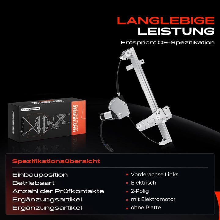Frankberg Fensterheber Mit Motor Vorne Links Kompatibel mit Grand Cherokee II WJ, WG Alle Motoren SU