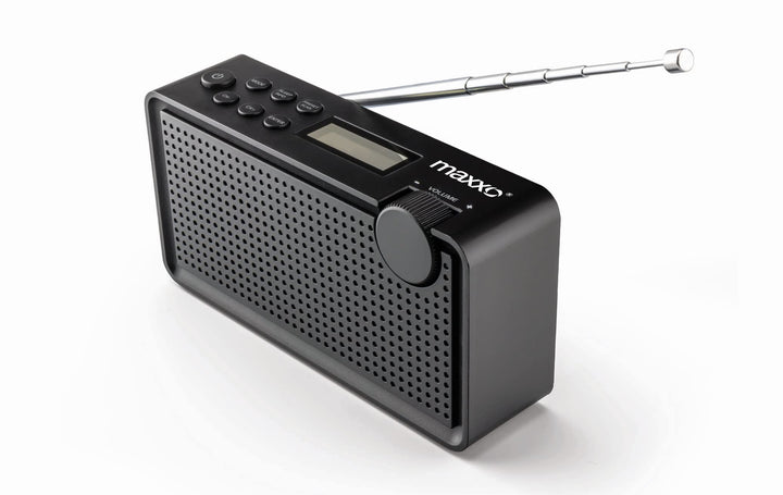 Maxxo PB01 Mini Radio DAB DAB+ und UKW-Radio USB 3,5-mm-Klinke grundig Tragbar Kofferradio eingebaut