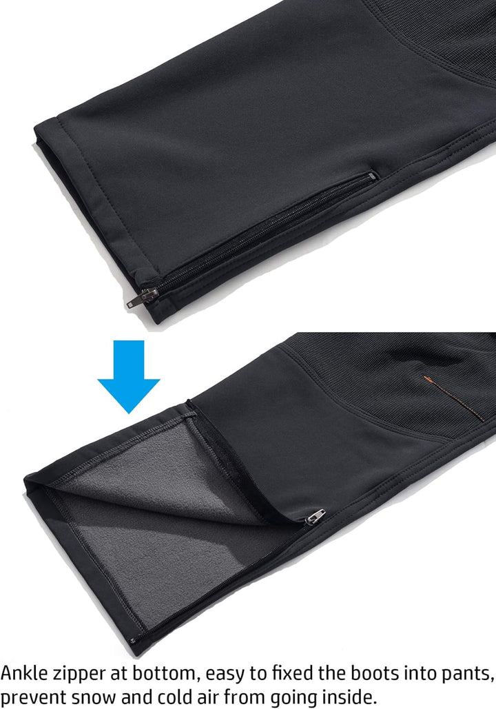 CARWORNIC Herren Wanderhose Wasserdicht Skihose Softshellhose Trekkinghose 38W / 34L Grau, 38W / 34L
