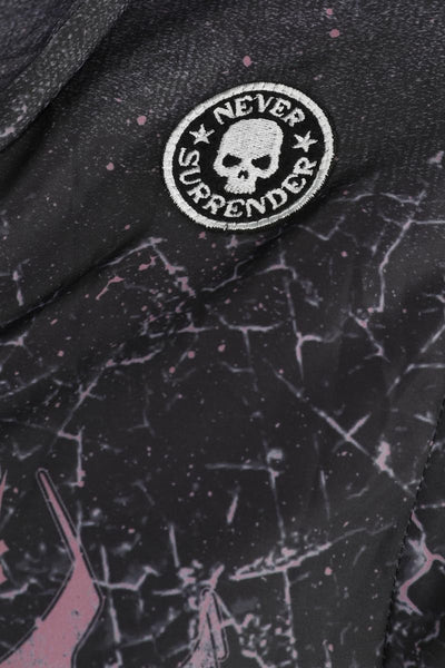 Rock Rebel by EMP Damen dunkelgraue Winterjacke mit Backprint S Grau, S Grau