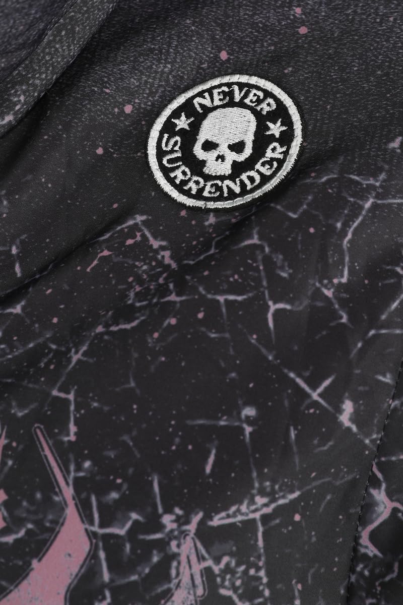 Rock Rebel by EMP Damen dunkelgraue Winterjacke mit Backprint S Grau, S Grau