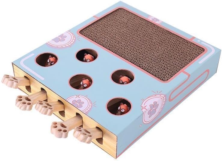 Interaktives Katzenspielzeug, Holz, Spielzeug, Maulwurf Maus, Puzzle Box mit süssen Cartoon Spielzeu