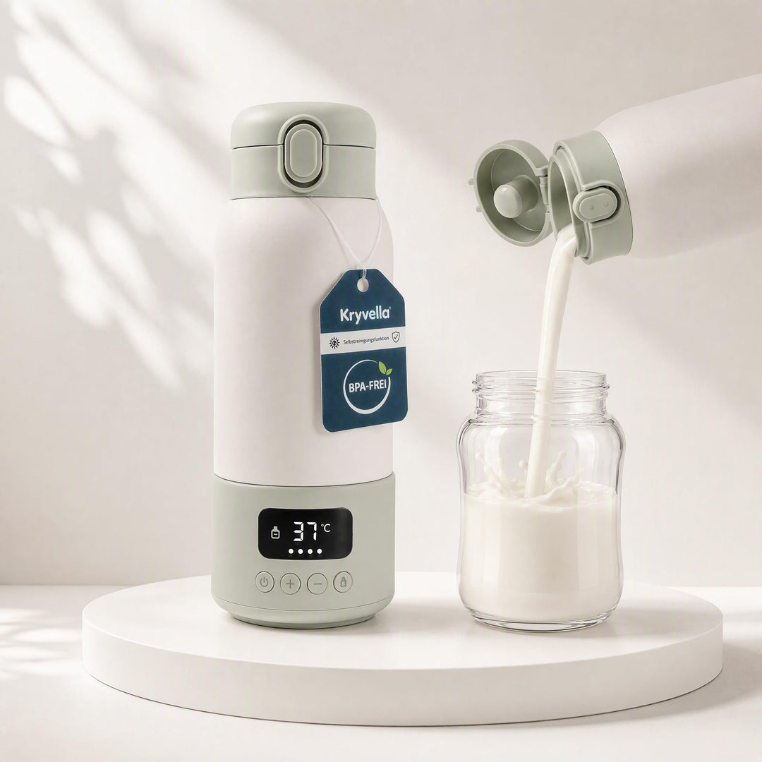Tragbarer Flaschenwärmer Baby für unterwegs,500ml Kapazität,100W Schnellwärmung,24-Stunden-Konstantt