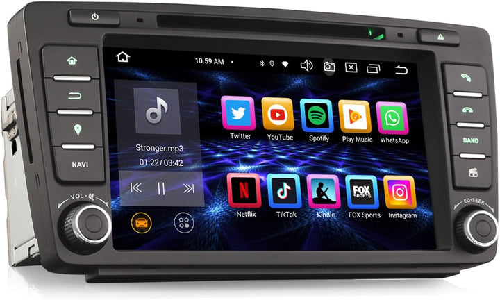 Erisin Android 13 8-Kern Autoradio Mit GPS Navi für Skoda Superb Octavia Yeti Rapid 8 Zoll Touchscre