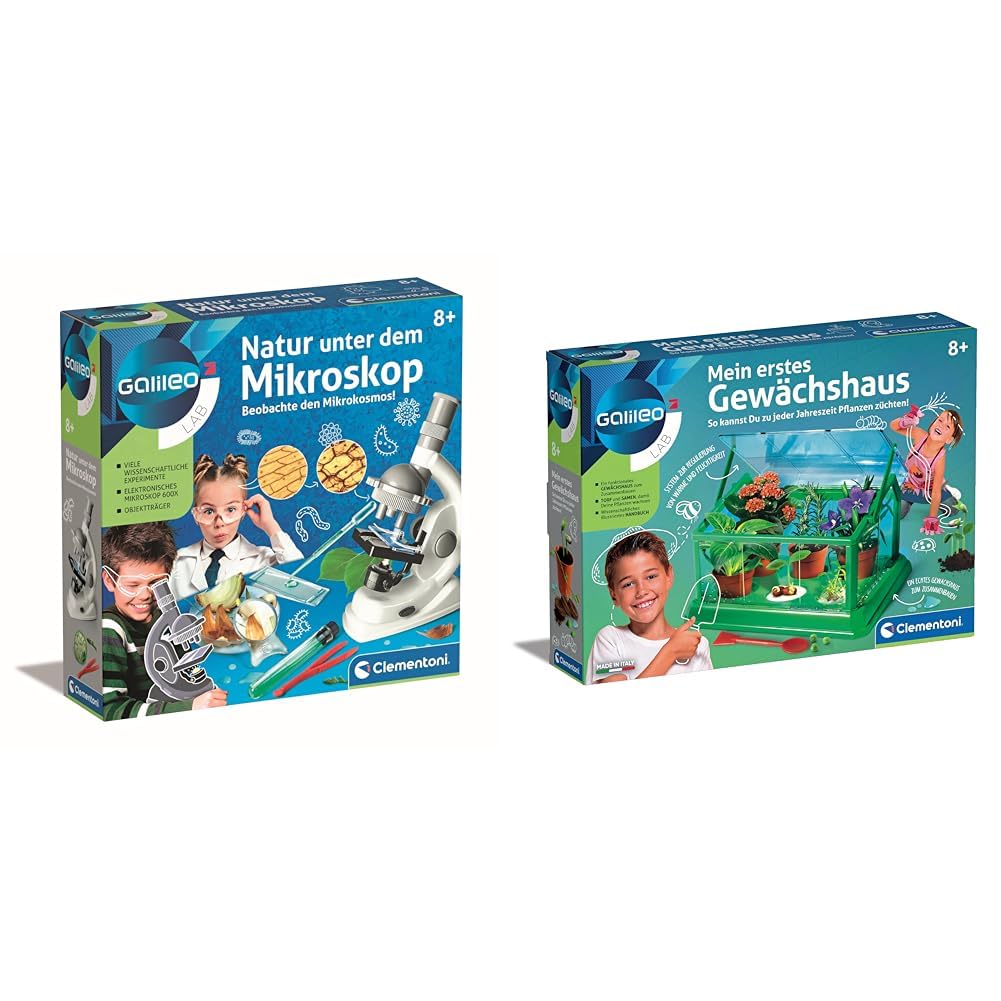 Clementoni 69804 Galileo Science – Natur unter dem Mikroskop, ab 9 Jahren &amp; 69490 Galileo Science –
