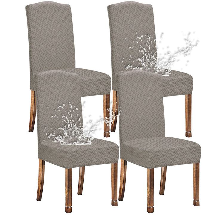 KELUINA Stretch wasserdichte Jacquard mit langem Gitter Esszimmer Stuhlhussen Home Decor, Stuhlhusse