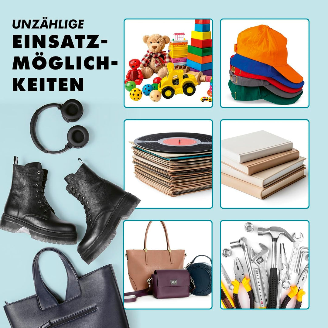 EASYmaxx faltbares Schuhregal mit durchsichtiger Front | 1-6 transparente Schuhboxen | Platzsparende