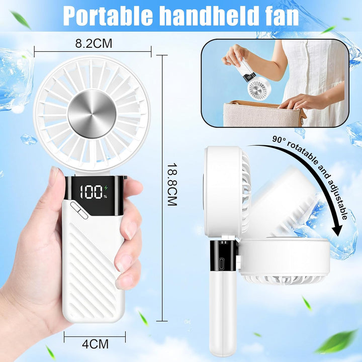 Feebee Handventilator,USB Ventilator Leise Klein Mini Ventilator Tragbarer Tischventilatoren Akku mi