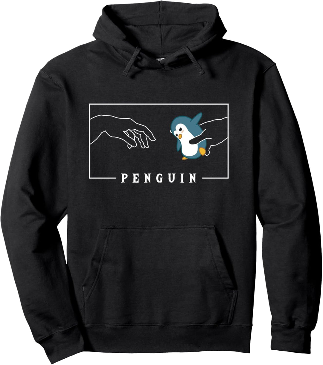 Michelangelo Creation of Adam Penguin Seevogel Pinguin Pullover Hoodie