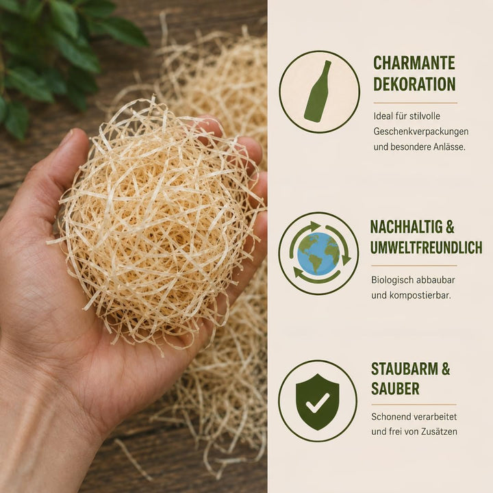 20 Kilogramm (Kg) Holzwolle | Natur | Erdbeerholzwolle | In Deutschland hergestellt | Ideal als Füll