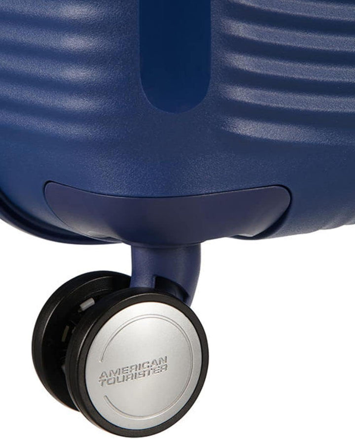 American Tourister Soundbox - Spinner S Erweiterbar Handgepäck, 55 cm, 35.5/41 L, Blau (Midnight Nav