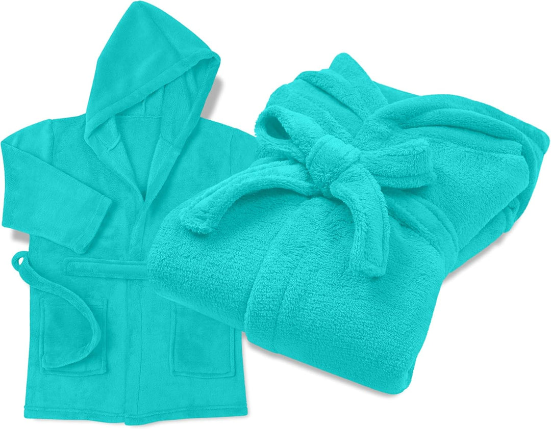 Kinder Bademantel - Kuschelfleece für Jungen u Mädchen 1522.2202, 3-5 Jahre, beere 9-11 Jahre Türkis