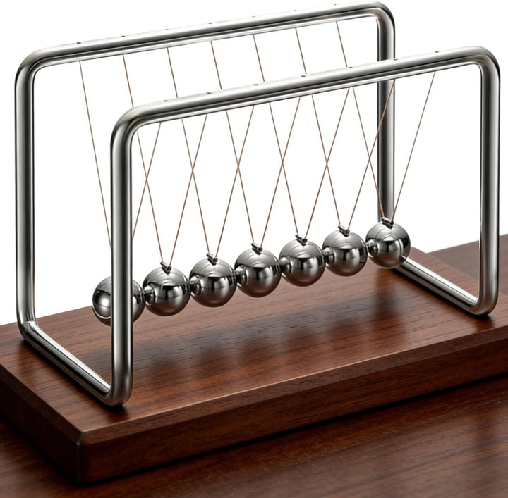 Generisch Newton Pendel, Newton Cradle mit 7 Kugeln aus Edelstahl - Klassisches Kugelstosspendel, Un