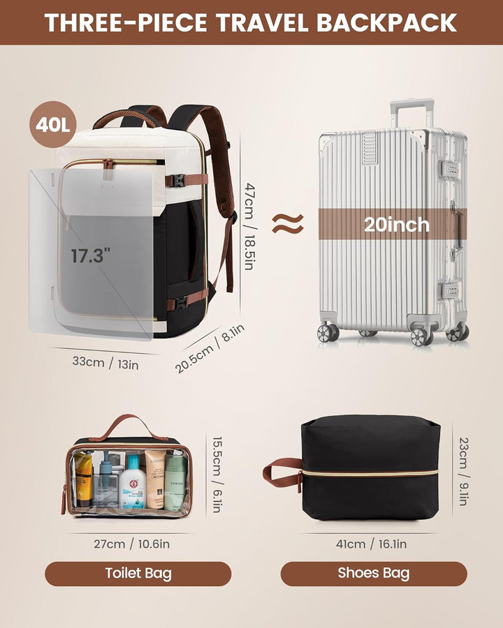 LOVEVOOK Reiserucksack Damen Herren, Handgepäck Rucksack Flugzeug, Travel Backpack Women, Handgepäck