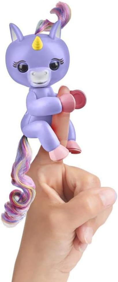 Fingerlings Einhorn violett mit Regenbogenmähne, interaktives Spielzeug, reagiert auf Geräusche, Bew