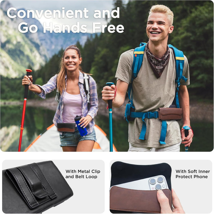 Handy Gürteltasche Premium Leder Tasche mit Gürtelclip Handytasche für iPhone 15 Pro Max 14 Pro Max
