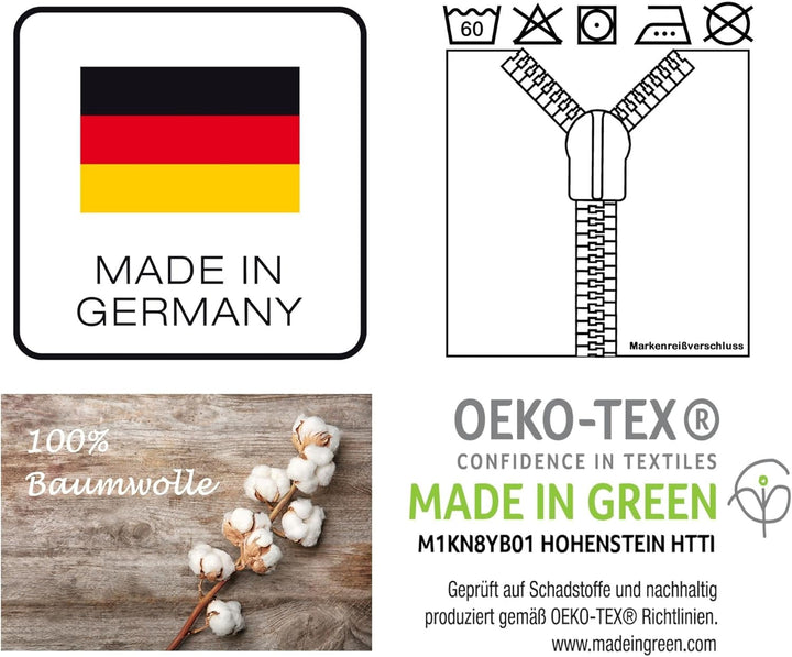 Bierbaum Seersucker Bettwäsche 2 TLG. 135x200cm Dots Kreise Rot/Grün Baumwolle, Farbe:Rot, Rot