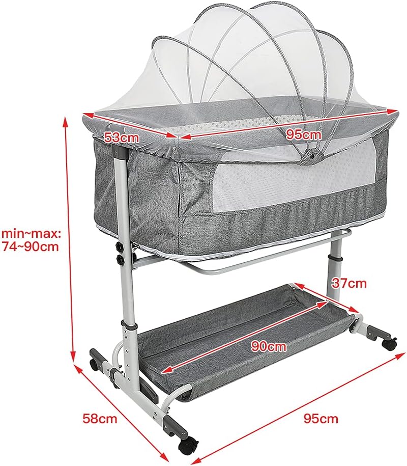 OHMG Kinderbett, Wiege für Neugeborene, Seite Bett, Face to Me, für Cosleeping, Geburt bis 9 kg, kla