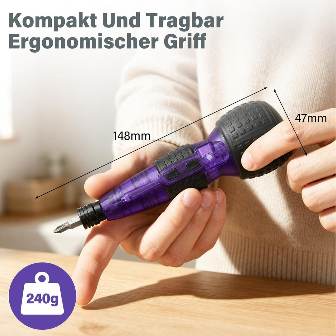 Akku Schraubendreher Elektrischer Stabschrauber Set, 3.6V Elektro Schraubendreher Mini Akkuschrauber