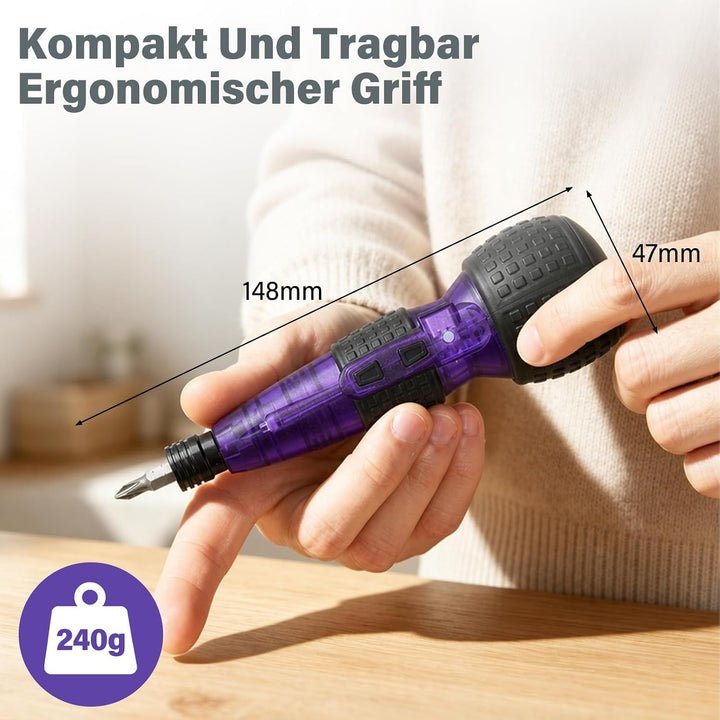 Akku Schraubendreher Elektrischer Stabschrauber Set, 3.6V Elektro Schraubendreher Mini Akkuschrauber