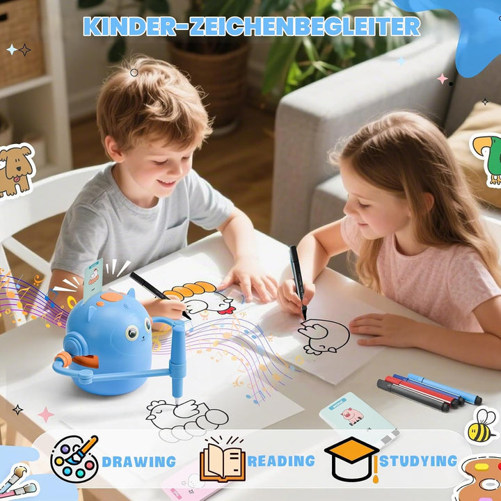 LTFIOON Zeichenroboter Kinder, Roboter Zeichnen für Kinder mit 100 Karten, Magic Drawing Robot Paint