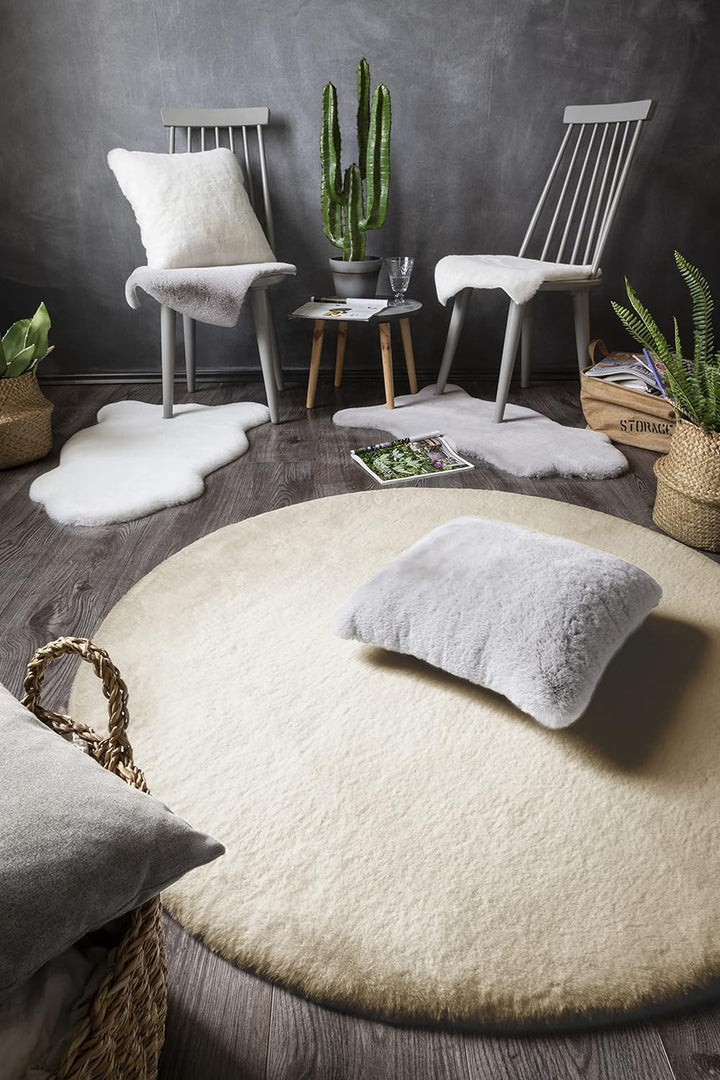 -LUXOR- living Teppich Coste gemütlicher Hochflor Kunstfell Teppich Fellimitat in Schaffelloptik 120