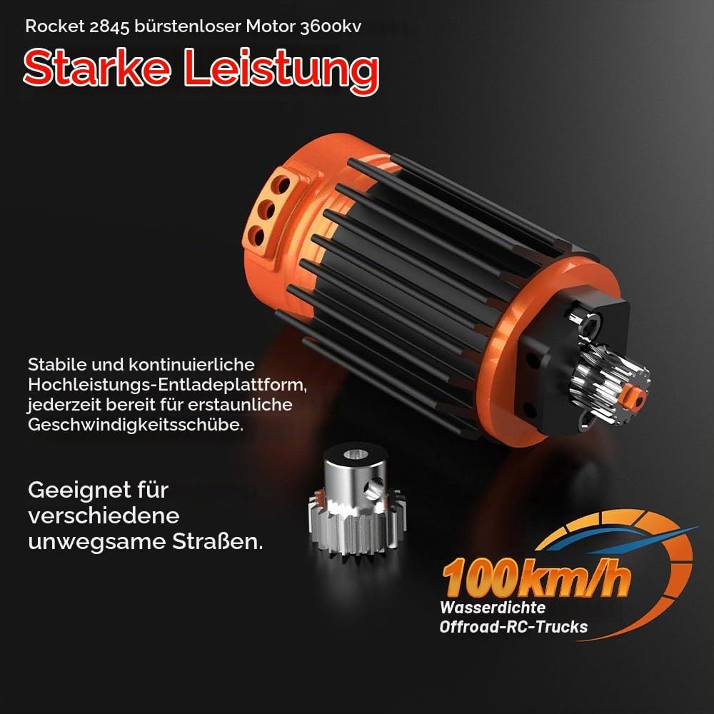 X-Verse MT14R 4WD 100KM/H Ferngesteuertes Auto, 1:14 Wasserdichtes RC Autos mit 3S Bürstenloser Moto