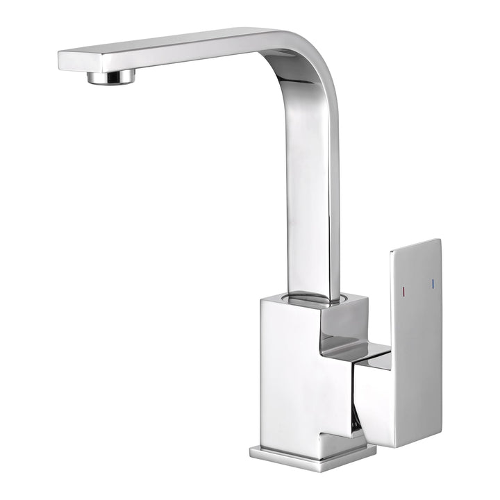 Wasserhahn Küche, Waschbeckenarmatur 360° schwenkbar Einhebelmischer L-Form Spültischarmatur Hochwer