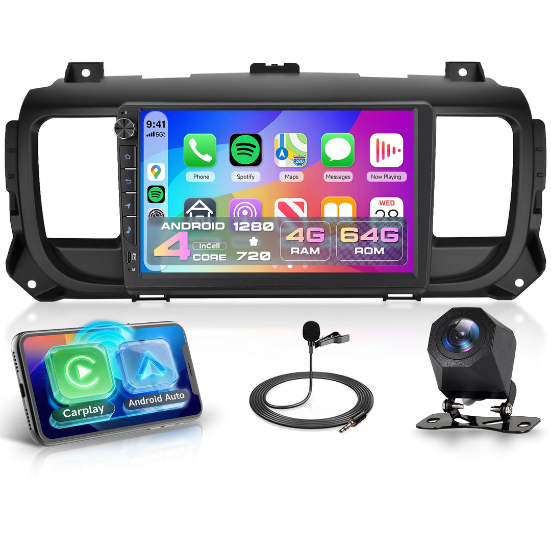 Rimoody 4G+64G Android Autoradio für Citroen Jumpy 3/Peugeot Expert/Toyota Proace 2016-2021 Wireless