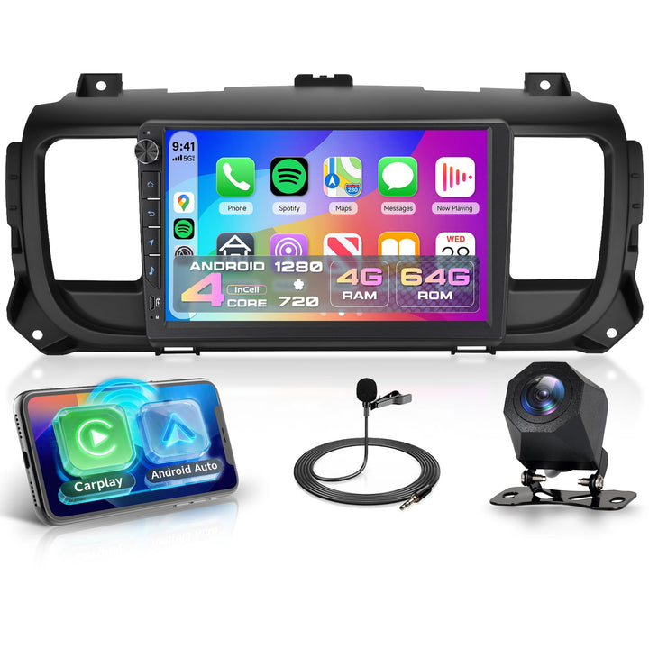 Rimoody 4G+64G Android Autoradio für Citroen Jumpy 3/Peugeot Expert/Toyota Proace 2016-2021 Wireless