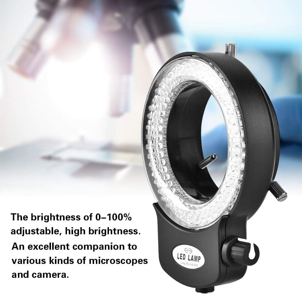 Dpofirs Mikroskop LED Licht, Mikroskop Kamera 144 LED Perlen Lichtquelle Helligkeit einstellbar Ring
