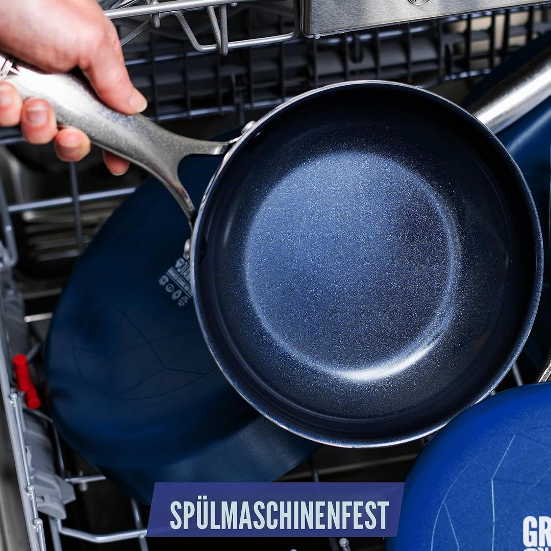 Blue Diamond Cookware Diamantstruktur Keramik Antihaft, 28 cm Wokpfanne, PFAS-frei, Induktion, Spülm