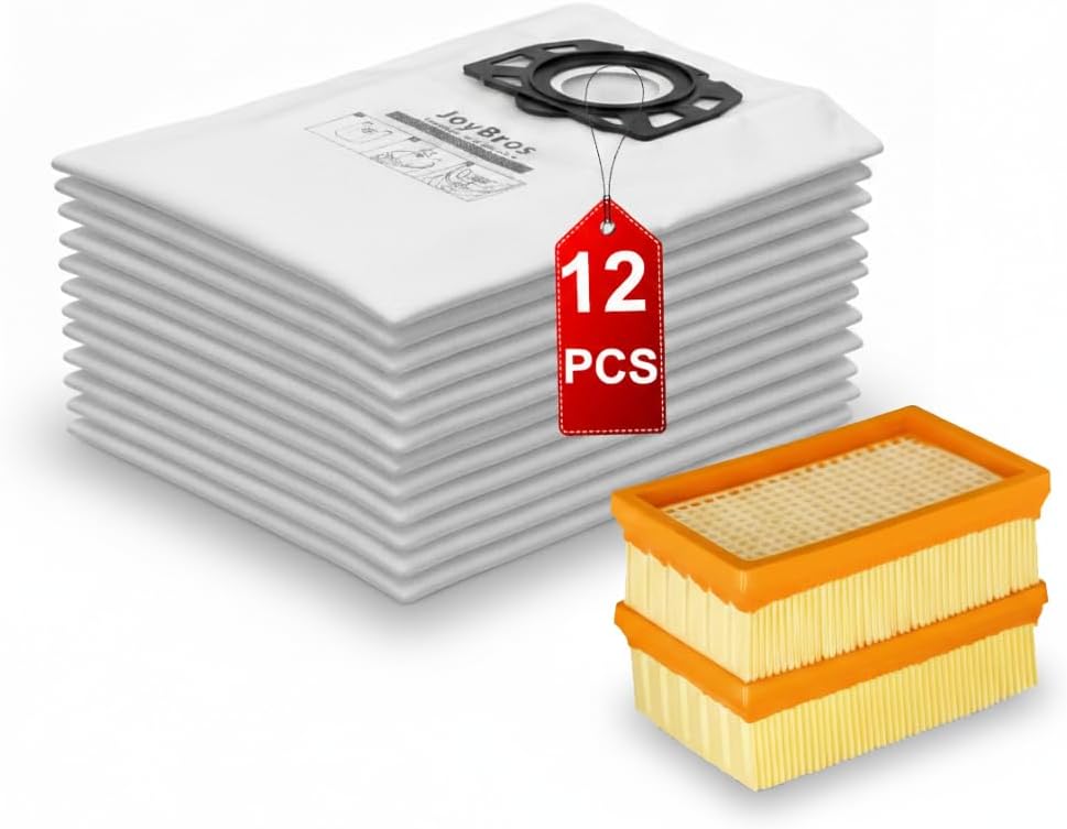 JoyBros 8 Staubsaugerbeutel 2 Filter für Kärcher wd4 wd5 wd6 p wd5p wd6p Premium 2.863-006.0 KFI 487