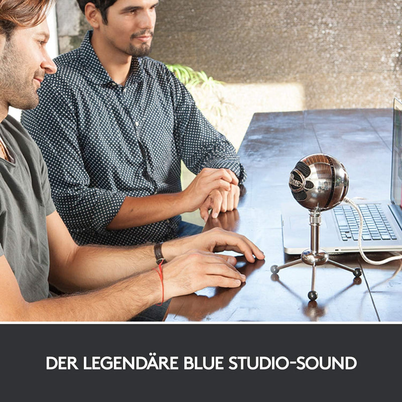 Blue Snowball USB-Mikrofon für Aufnahmen, Streaming, Podcasting, Gaming auf PC und Mac, Kondensatorm