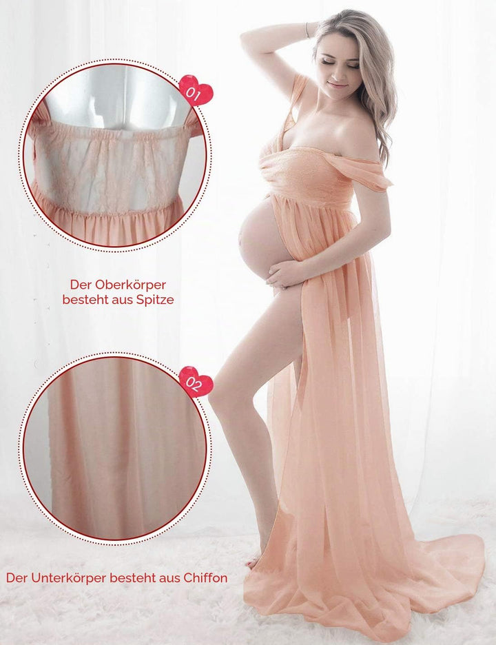 Schwangere Frauen Fotografie Stützen Schwanger Kleid Maternity Gown Split Front Foto Shoot Kleid Mut