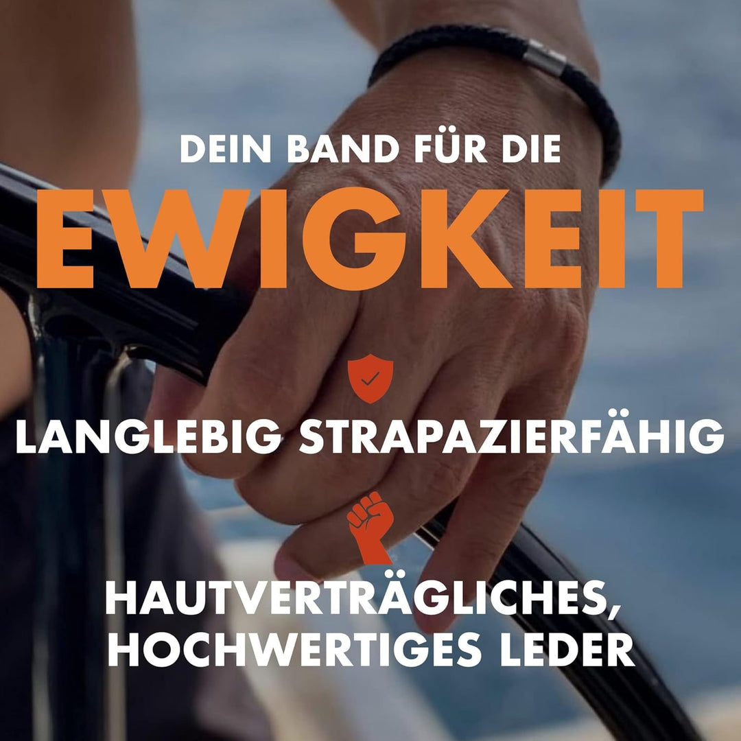 ZISANOPOWER Power & Balance Armbänder - Versch. Farben & Grössen - Echtes Lederarmband Herren Damen