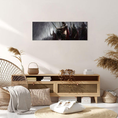 Panorama Bilder auf Leinwand ritter kampf feld Leinwandbild 90x30cm Wandbilder Dekoration Wohnzimmer