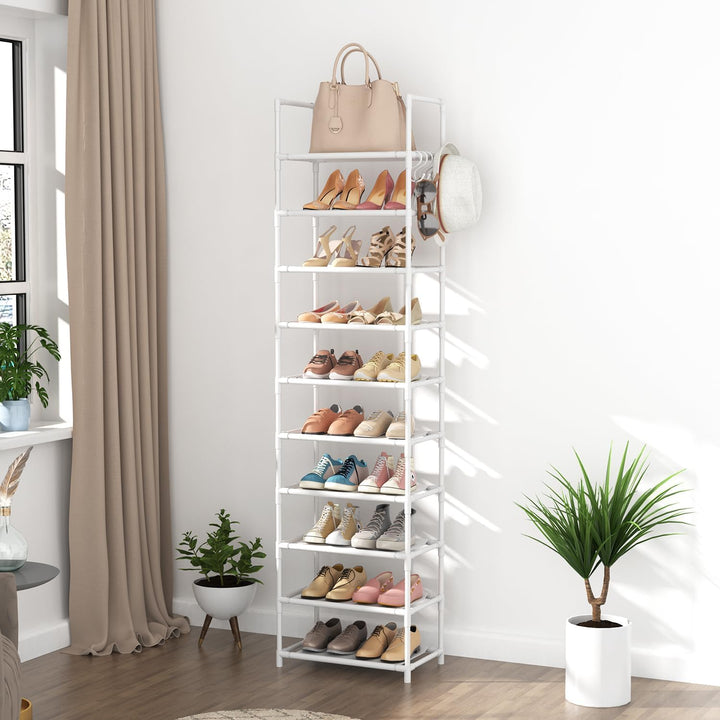 Schuhregal mit 10 Ebenen, Schuh-Organizer für 20-25 Paar Schuhe, offener Schuhschrank hoch, Schuhstä