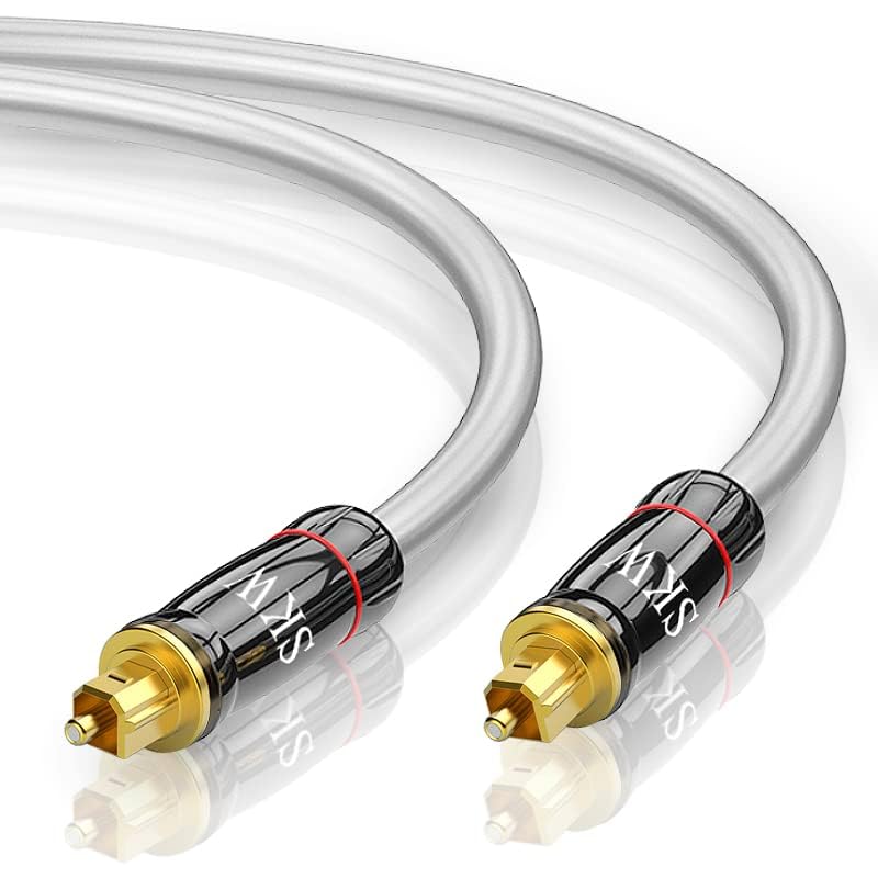 SKW Optisches Digital-Audiokabel, Optisches Toslink Kabel(3M, Grau) 3M Toslink Grau, 3M Toslink Grau