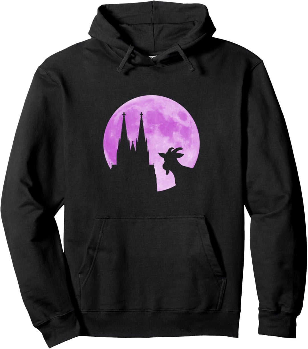 Köln, meine Stadt! Geissbock mit Dom und Mond. Kölscher Stolz Pullover Hoodie