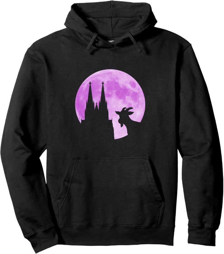 Köln, meine Stadt! Geissbock mit Dom und Mond. Kölscher Stolz Pullover Hoodie