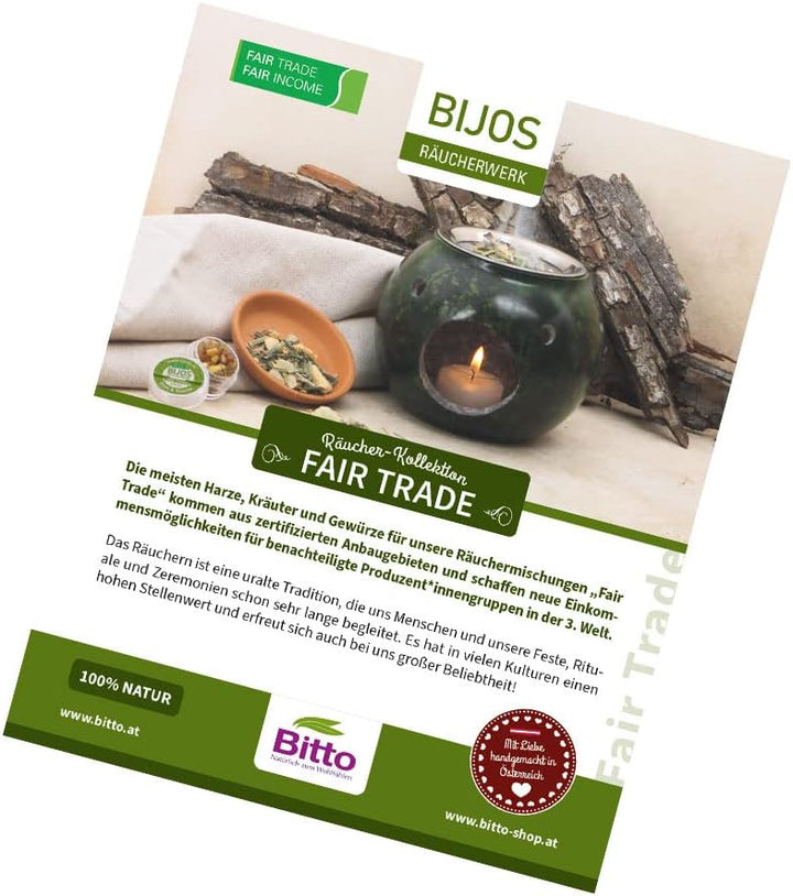 Bijos Räucherwerk Sortimentsbox Fair Trade, gefüllt mit 20 der beliebtesten Räucherwerk und Entspann