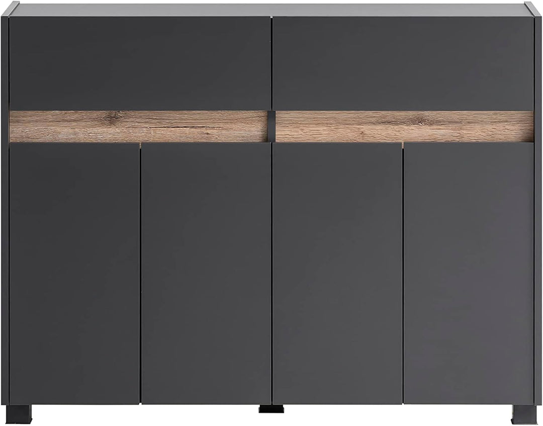 Schildmeyer Cosmo Kommode, Holzwerkstoff, anthrazit, 112,2 x 33 x 84,8 cm, Anthrazit