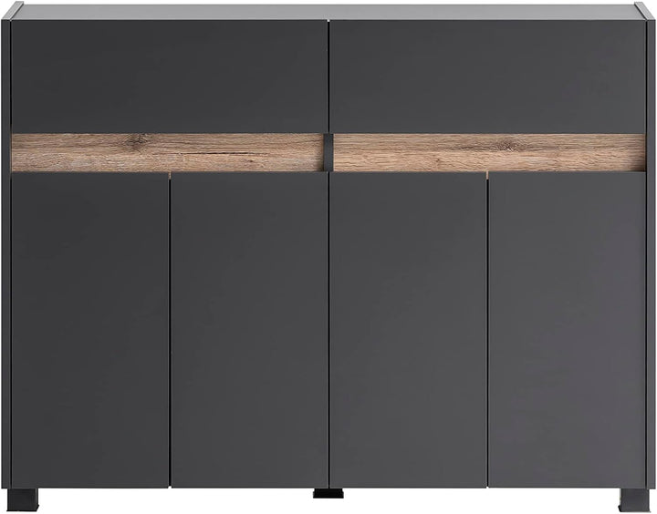Schildmeyer Cosmo Kommode, Holzwerkstoff, anthrazit, 112,2 x 33 x 84,8 cm, Anthrazit