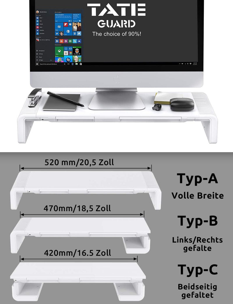 TATEGUARD Faltbarer Monitorständer Riser Computer Monitorständer mit Verstellbarer Breite kompatibel