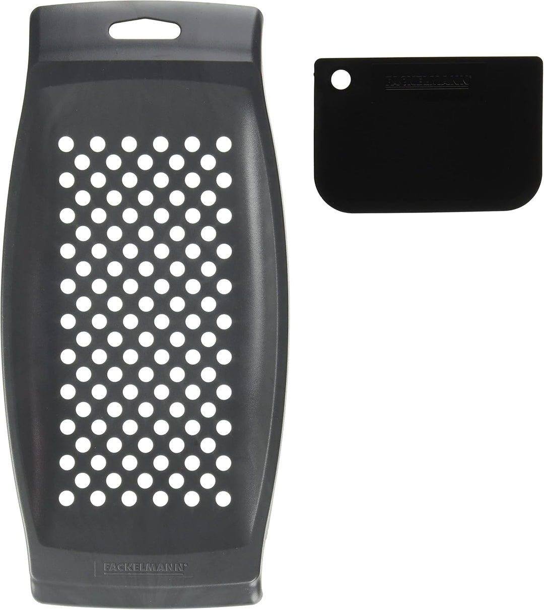 Fackelmann 45450 Kartoffelpresse, (Farbe: Silber), Menge: 1 Stück & Spätzlereibe mit Teigschaber, Sp