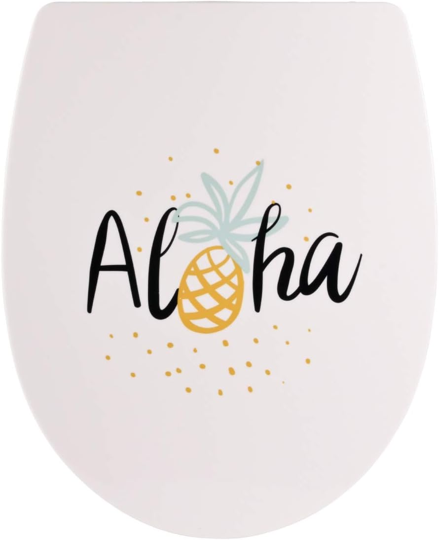 SITZPLATZ® WC-Sitz mit Absenkautomatik, Reise Dekor Luau (Aloha), Thermoplast Toilettendeckel, abneh